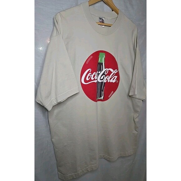 Vtg Fruit Of The Loom Coca-Cola Super Cotton T-Shirt, Men's XXL, Made In The USA - Picture 3 of 8
